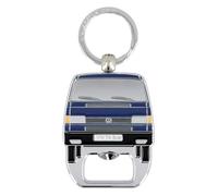 BRISA VW Collection - Porteclés anneau Volkswagen avec accessoire porteclés et ouvrebouteille au design du Combi T4 (Face du Combi/Bleu)