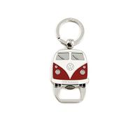 BRISA VW Collection Porteclés avec ouvrebouteille de bière Accessoire de Trousseau avec Anneau Porteclés (VW T1 Bus/Rouge)