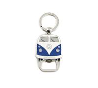 BRISA VW Collection Porteclés avec ouvrebouteille de bière Accessoire de trousseau avec anneau Porteclés (VW T1 Bus/Bleu)