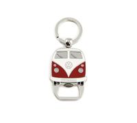 BRISA VW Collection Porteclés avec ouvrebouteille de bière Accessoire de trousseau avec anneau Porteclés (VW T1 Bus/Rouge)
