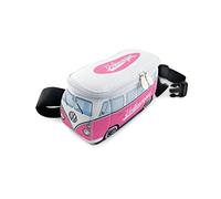 BRISA VW Collection - Sac Ceinture-Ceinture de Voyage-Ceinture Croisée en Néoprène Volkswagen au Design T1 Combi (Rose/Blanc)