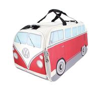 BRISA VW Collection - Sac de Sport rétro à bandoulière pour épaule en Forme de Combi Volkswagen T1 (Grand/Classic Combi/Rouge & Beige)