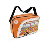 BRISA VW Collection - Sac de voyage à bandoulière pour épaule avec motif du Combi T1 Volkswagen (Cercles/Orange)