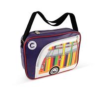BRISA VW Collection - Sac de voyage à bandoulière pour épaule avec motif du Combi T1 Volkswagen (Rayures/Violet)