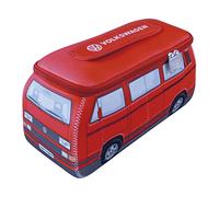 BRISA VW Collection Sac de Voyage, Trousse de Maquillage, Trousse de Toilette, néoprène Universal Volkswagen Combi T3 (Classic Bus/Rouge)