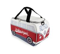 BRISA VW Collection - Sac Isotherme réfrigérant-Chauffant-Isolant pour Pique-Nique et Repas avec Motif Combi T1 Volkswagen (Blanc & Rouge/25 litres)