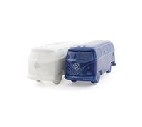 BRISA VW Collection - Salière et poivrière en céramique au design T1 Combi 2 pièces (Classic Bus/Blanc & Bleu)