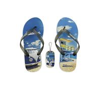 BRISA VW Collection - Sandales à entre-doigts avec motif T1 Combi Bus EU 42/43 (Beachlife/Bleu/Taille XL)