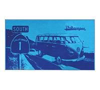 BRISA VW Collection - Serviette de Plage-Sauna-Tapis de Bain en Design Combi T1 (Highway/Bleu)