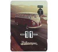BRISA VW Collection - T1 Bus Combi Calendrier Perpétuel Réglable | Volkswagen Organiseur Perpétuel, Date Réglable, Carton Spécial 4c, Mur, Bureau, Maison et Garage, Highway 1/Multicolore