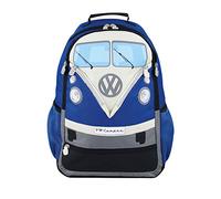 BRISA VW Collection - T1 Bus Combi Sac à Dos Ordinateur 17 Pouces | Volkswagen Sac de Randonnée avec Compartiment Ordinateur, Réglable, Rembourré, 30 L, Poches Int./Ext., Grand/Noir