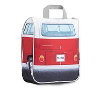 Brisa VW Collection - T1 Bus Combi Trousse de Toilette à Suspendre | Volkswagen Organiseur de Voyage avec Crochet, Déperlant, Cosmétiques, Rouge