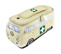 BRISA VW Collection - T1 Bus Combi Trousse de Toilette Voyage | Volkswagen Organiseur de Voyage, Déperlant, Néoprène, 4 Compartiments en Filet, Ambulance/Beige Petit
