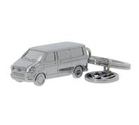 BRISA VW Collection - T5 T6 Bus Combi Porte-Clés Modèle 3D | Volkswagen Pendentif Décoratif 3D, Anneau Fendu Rétro, Alliage Zinc-Aluminium Émaillé, Finition Argent Vieilli
