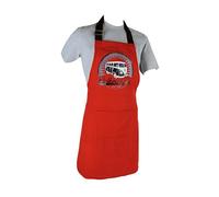 BRISA VW Collection - Tablier de Cuisine et de Grillade Volkswagen avec Motif T1 Combi Bus (Vintage Logo/Rouge)