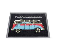 BRISA VW Collection Tapis d'entrée Volkswagen pour la Maison, avec Motifs VW (Bus & Coccinelle/Noir)