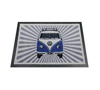 BRISA VW Collection Tapis d'entrée Volkswagen pour la Maison, avec Motifs VW (Samba Stripes/Bleu)