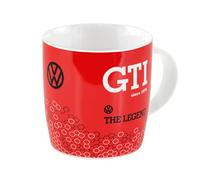 BRISA VW Collection - Tasse en céramique Volkswagen pour café, thé, cappuccino (370 ml/GTI Front) (Rouge)
