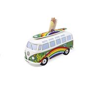 BRISA VW Collection - Tirelire Cochon Design Combi T1 Bus Samba avec Planche de Surf (Love Bus/Verde)