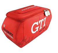 BRISA VW Collection - Trousse de toilette universelle en néoprène pour cosmétiques, voyage et pharmacie au design Golf GTI (Hexagone/Rouge/Petit)