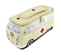 BRISA VW Collection - Trousse en néoprène Universelle pour Maquillage, cosmétiques, Produits d'hygiène, Stylo (Combi T1 Bus) - (Ambulance/Beige/Petit)