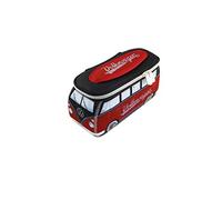 BRISA VW Collection - Trousse en néoprène Universelle pour Maquillage, cosmétiques, Produits d'hygiène, Stylo (Combi T1 Bus) - (Rouge & Noir/Petit)