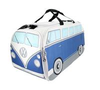 BRISA VW Collection - Volkswagen Combi Bus T1 Camper Van Sac de Sport à anses et bandoulière, Grande Capacité, Sac à Main avec Compartiments humides et Plancher Souple, pour Voyage/Gym (L/Bleu&Beige)