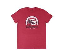 BRISA VW Collection - Volkswagen Combi Bus T1 Camper Van T-Shirt à la Mode avec Coupe Classique, Chemise à Manches Courtes pour Hommes et Femmes avec Motif rétro (M/Vintage Logo/Rouge)