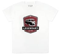 BRISA VW Collection - Volkswagen Combi Bus T1 Camper Van T-Shirt à la Mode avec Coupe Classique, Chemise à Manches Courtes pour Hommes et Femmes avec Motif rétro (L/Legendary/Rouge/Gris)
