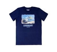 BRISA VW Collection - Volkswagen Combi Bus T1 Camper Van T-Shirt à la Mode avec Coupe Classique, Chemise à Manches Courtes pour Hommes et Femmes avec Motif rétro (S/Beachlife/Bleu)