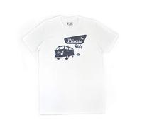 BRISA VW Collection - Volkswagen Combi Bus T1 Camper Van T-Shirt à la Mode avec Coupe Classique, Chemise à Manches Courtes pour Hommes et Femmes avec Motif rétro (L/The Ultimate Ride/Blanc)