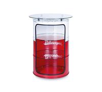 BRISA VW Collection - Volkswagen Combi Bus T1 Camper Van Table Haute de Bar et vitrine à Tambour à pétrole avec Plaque de Verre, Collection de Meubles Vintage/Rétro, Décoration (Vintage/Rouge/Blanc)