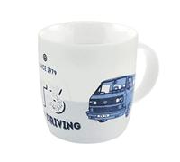 BRISA VW Collection - Volkswagen Combi Bus T3 Camper Van Mug de Café en porcelaine (New Bone China), Tasse à Thé, Grand gobelet pour la Cuisine, Atelier, Camping/Cadeau/Souvenir (Keep Driving/Bleu)