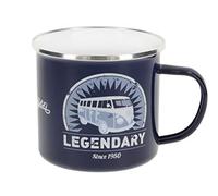 BRISA VW Collection - Volkswagen Grande tasse à café en émail avec des motifs colorés (500ml) (Légendaire/Bleu)