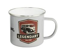 BRISA VW Collection - Volkswagen Grande tasse à café en émail avec des motifs colorés (500ml) (Légendaire/Gris)