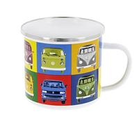 BRISA VW Collection - Volkswagen Grande Tasse à café en émail avec des Motifs colorés (500ml) (Multi Colore/coloré)
