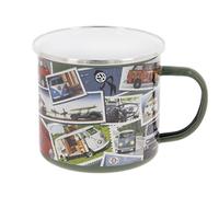 BRISA VW Collection - Volkswagen Grande Tasse à café en émail avec des Motifs colorés (500ml) (Timbres/Colorés)