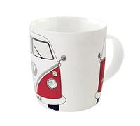 BRISA VW Collection - Volkswagen Grande tasse en céramique pour café, thé et cappuccino avec design Combi T1 Bus (Avant du Combi/Rouge)