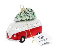 BRISA VW Collection - Volkswagen T1 Samba Bus décorations de Noël & décoration en Verre en boîte Cadeau (Rouge avec Arbre)
