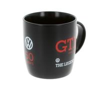 BRISA VW Collection - Volkswagen Tasse à café/thé/cappuccino/Tasse d'avoine au design GTI (370 ml/GTI 50 ans/noir)