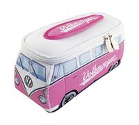 BRISA VW Collection - Volkswagen Trousse Universelle en Néoprène pour Maquillage, Cosmétiques, Toilette, Pochette T1 Combi Bus (Feu/Rouge/Grand)