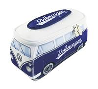 BRISA VW Collection - Volkswagen Trousse Universelle en Néoprène pour Maquillage, Cosmétiques, Toilette, Pochette T1 Combi Bus (Bleu/Grand)