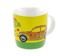 BRISA VW Volkswagen Collection - Grande tasse en céramique pour café, thé et cappuccino (Fleur/Jaune)