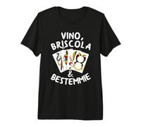 Briscola Vino Bestemmie Jeu Cartes Italien Citation Amusante T-Shirt Haut de Gamme
