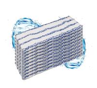 Brise Art Lot de 10 serpillères de rechange, 50 cm, professionnelles, en microfibre, pour balai à serpillère et support pliable, lavable jusqu'à 90 °C, pour parquet, stratifié, carrelage, bleu