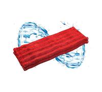 Brise Art Lot de 2 serpillères de rechange, 50 cm, en microfibre, tricotées, pour balai de sol et support pliant, lavables jusqu'à 90 °C, pour parquet, stratifié, carrelage, rouge