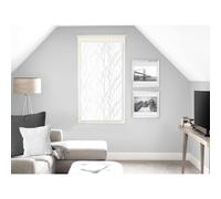 Soleil d'ocre, Liane Brise-bise Dévoré, Polyester, Blanc, 45x90 cm