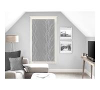 Soleil d'ocre, Liane Brise-bise Dévoré, Polyester, Gris, 60x120 cm