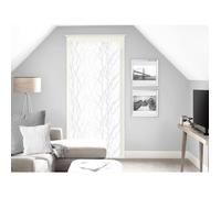 Soleil d'ocre, Liane Voile Porte fenêtre Dévoré, Polyester, Blanc, 90x200 cm