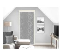 Soleil d'Ocre Voile porte-fenêtre Liane Dévoré Polyester Gris 90x200 cm